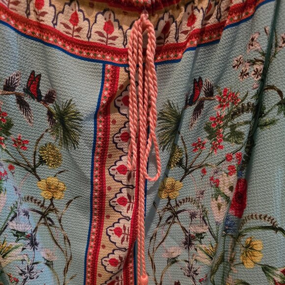 Umgee Floral Off Shoulder Bell Sleeve Top BoHo 1X - Picture 4 of 9